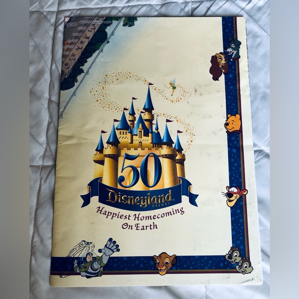 Disneyland 50th Anniversary 27" X 39" Original 2005 Wall Map Poster Souvenir